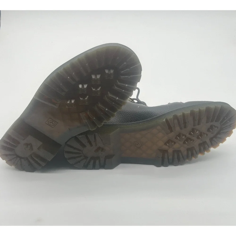 Dr. Martens Kelvins Mid Top Black Leather Boots Men's Size 13 UK 12 EU 47